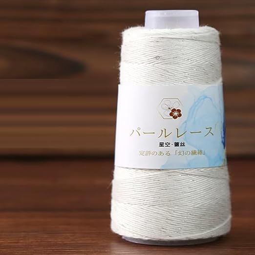 2 Rouleau Fil de Crochet Pour Tricoter du Fil de Coton avec du Fil de Paillettes Fil Doux et Léger Perles Scintillantes, 50g/Rouleau pour L'artisanat Décorations pour Maison, Pulls, Accessoires - Nail Gallerys