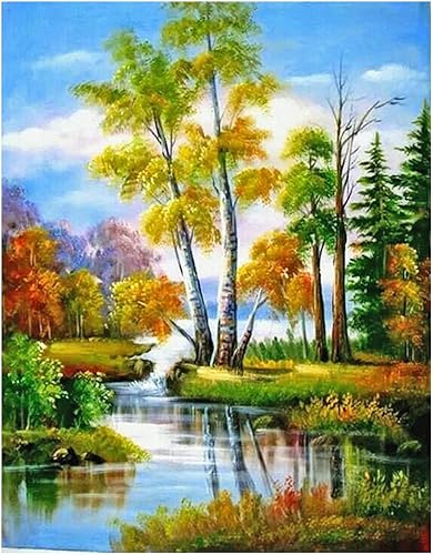 DCIDBEI 40x50CM Paysage Forêt 5D Diamond Painting Kit, DIY Tableau Strass Diamant Complet Carré Square, Peinture Diamant Set Grand Format, Diamond Art pour Adulte/Enfants/Accueil Décor - Nail Gallerys