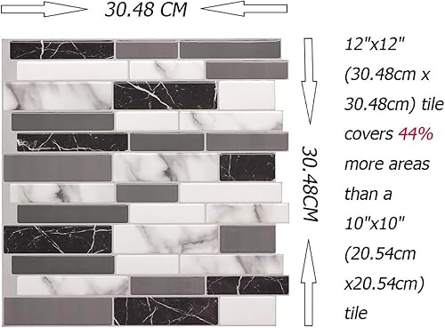 Profesticker Carrelage Adhesif Mural Autocollant Carreau Ciment 3D Sticker Mural Auto-Adhésif Credence Adhesive Frontière Imperméable Cuisine Salle de Bain (Grain de Bois, 9) - Nail Gallerys