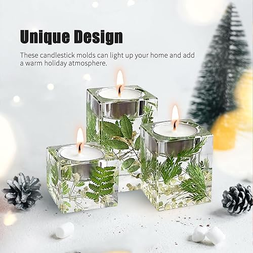 Lot de 3 moules en silicone pour bougie chauffe-plat - Moules en silicone - En résine époxy - Pour bougies, béton, bougeoirs en résine - Nail Gallerys