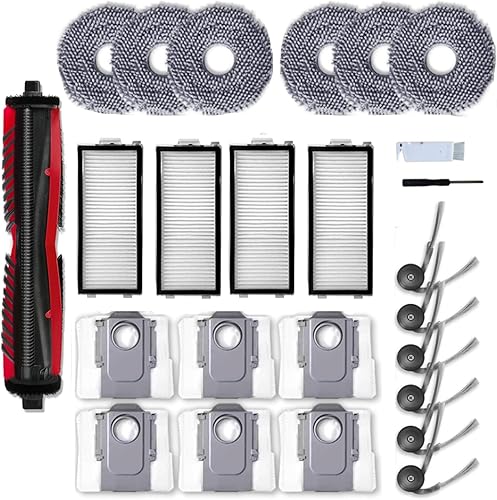 Lot de 23 kits d'accessoires compatibles avec les aspirateurs Roborock Saros Z70/Saros Z70 Ultra, pièces de rechange comprenant 1 brosse principale, 6 chiffons de balai, 4 filtres HEPA, 6 brosses - Nail Gallerys