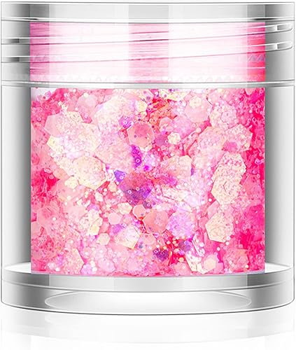 caoxhenr Boîte de 1/12 paillettes holographiques phosphorescentes pour gobelet, résine, slime, époxy, grosses paillettes, nail art - Nail Gallerys