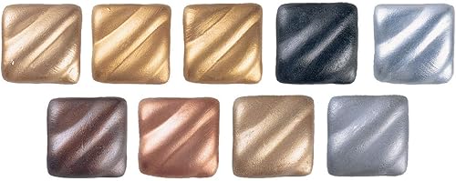 F|S Framer Supply Amaco Rub 'N Buff Wax Metallic Finish, 9 Color Assortment (Gold Leaf, Antique Gold, Grecian Gold, Ebony, Silver Leaf, Spanish Copper, Autumn Gold, European Gold, Pewter) - Nail Gallerys
