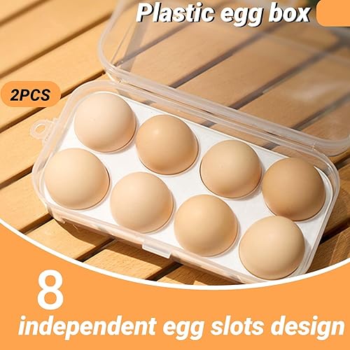 TREABEAR 2PCS Boite a Oeufs en Plastique, Boite à Oeufs Contient 8 Œufs, Multi-Usages Boite Rangement Plastique, Portable Porte-Oeufs, Boite Oeufs Peut Contenir Des Œufs Ou d'Autres Aliments - Nail Gallerys