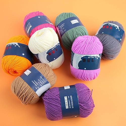 Puco Boules de fil à tricoter bricolage Fil à crocheter Fil de coton Couleurs vives lavables à la main, résistant à la lumière et facile à nettoyer Fil à tricoter - Nail Gallerys