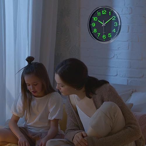ALEENFOON Horloge Murale Lumineuse 30cm/12, Horloge Murale Silencieuse Alimentée par Piles, Horloge Murale Décorative, Facile à Lire pour Cuisine, Salon, Chambre (Or Rose) - Nail Gallerys