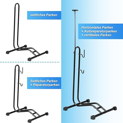 Vigevee Support de sol vertical pour vélos, Hauteur réglable, 3 fonctions pour suspension ou réglage horizontal et vertical, Porte-vélo 20 à 29 pouces, pour intérieur et extérieur 1PCS - Nail Gallerys