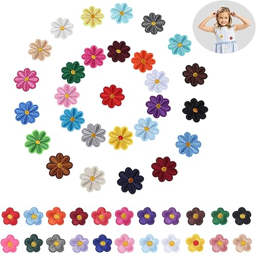 50 Pièces Patch Thermocollant Vetements, Patch Thermocollant Fleur (28 Petites Marguerites, 22 Petites Fleurs), Ecusson Thermocollant Enfant Pour Enfants, Jeans, Chemises Et Écussons Brodés DIY - Nail Gallerys
