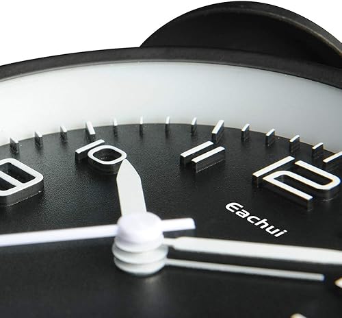 Eachui Réveil à Double Cloche avec Lumière, Grand Cadran de 10cm, Réveil à Quartz Analogique avec Alarme Puissante, sans Tic-tac, sans Bruit (Chiffres Arabes) - Nail Gallerys