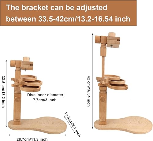 Support pour Tambour à Broder, Support de Broderie en Bois Support de Point de Croix Rotatif Réglable pour Projets de Broderie de Couture et de Couture (Cerceau à Broder Non Inclus) - Nail Gallerys