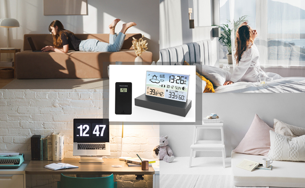 station météo avec capteur extérieur et previsions