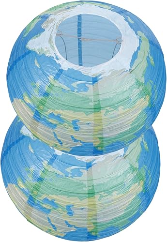 Gadpiparty 2pièces Lanterne Papier Forme De Terre Avec Carte Du Monde Lanternes Suspendues Pour Décoration De Fête Et Maison - Nail Gallerys