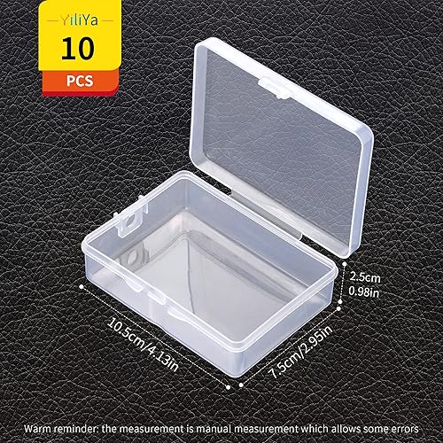 YiliYa Lot de 10 boîtes de rangement pour cartes à jouer avec couvercle, en plastique transparent, petites boîtes de rangement pour cartes bancaires, cartes de visite, cartes à jouer, perles, bijoux, - Nail Gallerys