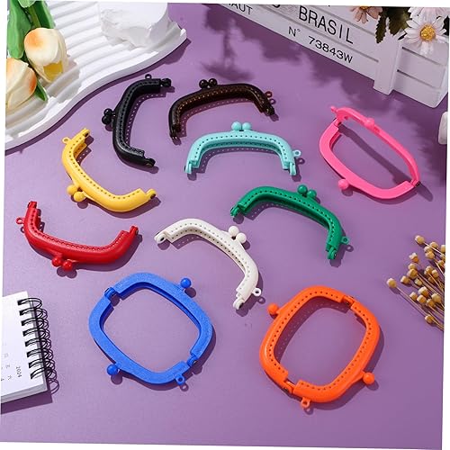 Angoily 10 Pièces Poignée de porte-monnaie en plastique petit fermoir à main matériel de fabrication de sacs à main faire fermoir pour à main poignée de à monnaie - Nail Gallerys