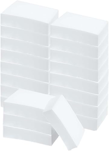 20 Morceaux Gomme Éponge Magique Blanche, Tampon de Nettoyage en Mousse Éponge, Éponge Magique Multifonctionnelle, Gomme Magique pour Cuisine, Salle de Bain, Mur, Chaussures (Blanc) - Nail Gallerys