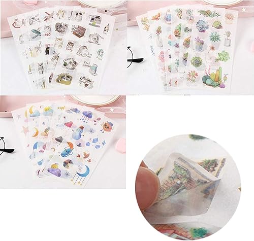 90 Feuilles gommettes Scrapbooking Autocollants Stickers Différents Modèles Plantes Fleurs Animaux Gommettes Décoratifs Cartoon Etiquettes Adhésif Deco de DIY Album Photo Scrapbooking - Nail Gallerys