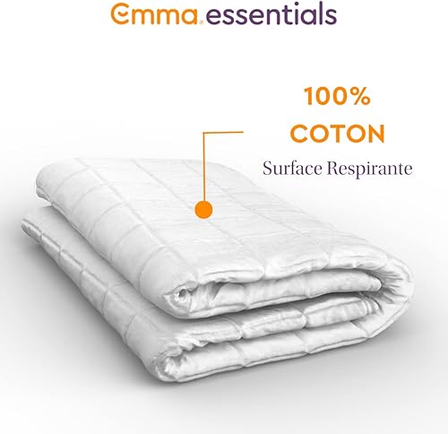 Emma Essentials Couverture Pondérée 150x200 cm en 100% Coton - Couverture Thérapeutique de 7 kg - Nail Gallerys
