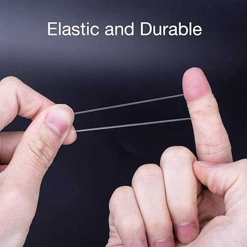 LuLiyLdJ 4 bobines 0,4 mm 0,6 mm 0,8 mm 1 mm fil de bijoux élastique fil de caoutchouc perle bijoux bracelet artisanat fil transparent (0,4-1 mm) - Nail Gallerys