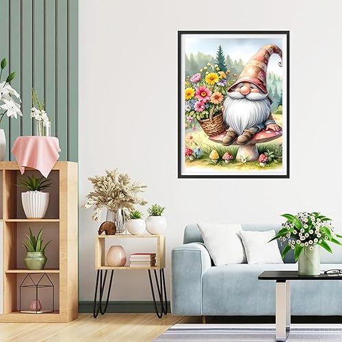 QQYRHN 5D DIY Cartoon Gnome Kits de Peinture Diamant, Complète Fleurs Diamond Painting pour Adulte Débutants, Champignons Art du Diamant, Décoration Murale Maison Peinture au Diamant Avec 30x40 cm - Nail Gallerys