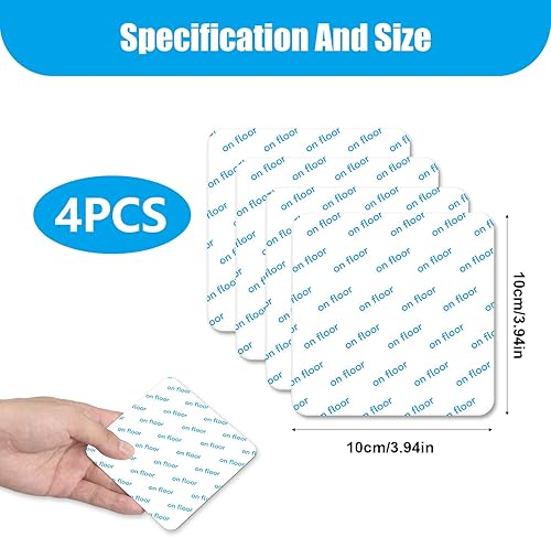 wilcractk 4 Pièces Anti Derapant Tapis, Autocollant Tapis Antidérapant, Parquet Blanc en Mousse 10x10 cm, pour Cuisine, Chambre, Coucher Salle, Bain Salon - Nail Gallerys