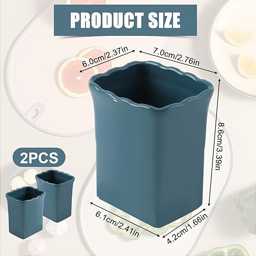 2pcs Multifonction Coupe-Tasse en Acier Inoxydable, Coupe-Fruits pour Fraises Bananes Oufs Légumes Préparation Rapide de Salade Gadgets de Cuisine (Bleu Foncé) - Nail Gallerys