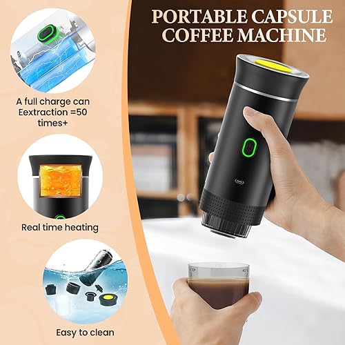 Machine à Café Multi Capsules, 3 En 1 Cafetiere Expresso, 4 à 6 Minutes D'Auto-Chauffage, Petites Capsules, Grandes Capsules, Café Moulu, Cafetiere Portable Pour Bureau, Maison, Voiture (noir) - Nail Gallerys