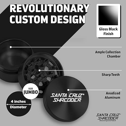 Santa Cruz Shredder Jumbo Moulin à épices 3 pièces Gris métal - Nail Gallerys
