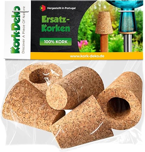 Lot de 5 bouchons en liège pour boule de rose - Convient pour le verre Lauschaer - Lot de 5 - Pour tige de boule de rose - Boules de rechange - Liège pour verre Lauscha - Nail Gallerys