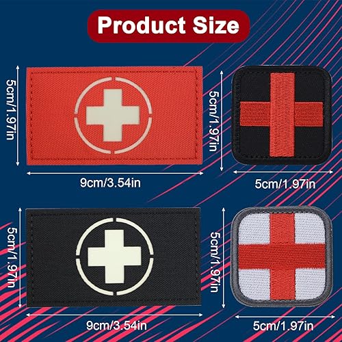 HOMMDECO Médical Croix-Rouge Patch 4PCS Réfléchissant Moral Insigne Brodé Secours Brassard Médical Pour Une Identification Rapide Dans Les Trousses De Premiers Secours Médicaux - Nail Gallerys