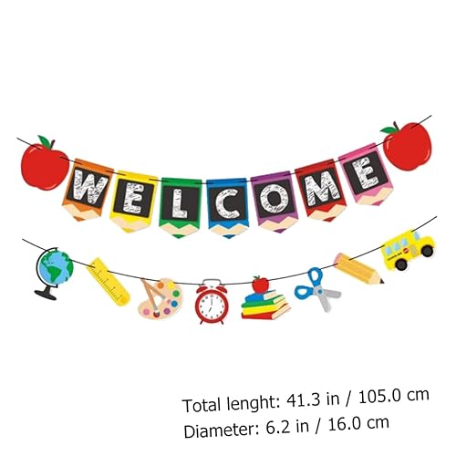 Luxshiny 2 Ensembles Bannière De Décoration De Fête Bannière De Premier Jour De Maternelle Bannière De Bienvenue À L'École Bannière De Bienvenue Guirlande De La Classe À 2 pièces * 2 - Nail Gallerys