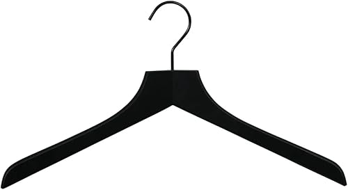 MAWA Cintre en Bois, Profi, Lot de 10, Galbé, pour Les Chemises, Chemisiers, Vestes et Tailleurs, Respectueux de l'environnement, Certifié FSC®, Crochets Rotatifs à 360°, 45 cm, Noir Laqué - Nail Gallerys