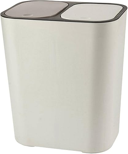 Generico Poubelles de Recyclage Doubles Humides et Sèches de 15 Couvercle à Ressort Poubelles Classifiées Poubelle pour Cuisine, Véhicule, Salle de Bain, Blanche - Nail Gallerys