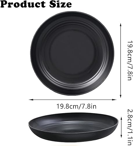 Lot de 4 assiettes en plastique réutilisables, incassables, 20 cm, assiettes de camping légères pour pique-nique, salade, pâtes, fête, maison, bureau, passent au lave-vaisselle et au micro-ondes (gris - Nail Gallerys