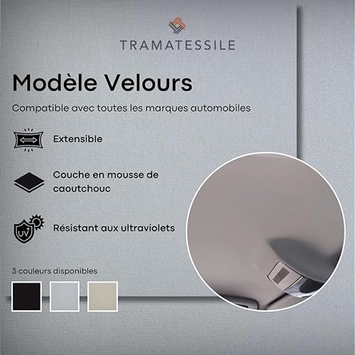 TRAMATESSILE - Kit Reparation Ciel de Toit Voiture avec Colle pour tissu - Modèle Velours - Personnalisez votre Tissu Ciel de Toit Voiture - Choisissez la couleur, la taille et le type de colle - Nail Gallerys