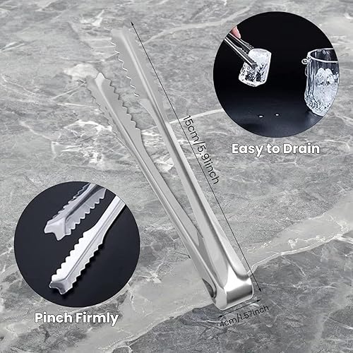 GGISUI 10PCS Pince a Bonbon 15 * 4 CM Pince à sucre Acier Inoxydable Pince à Glaçons Utilisé dans Différentes Occasions pour Serrer la Glace, les Bonbons, le Pain, les Biscuits, etc. - Nail Gallerys