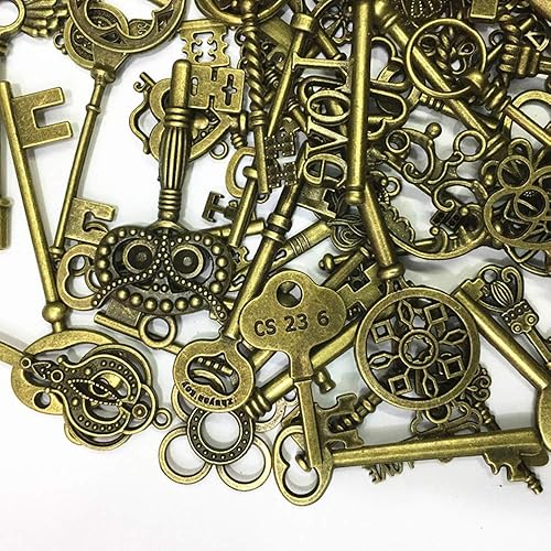 PULABO Mixte Pack de 40 clés Vintage Antique Bronze Charms clé ensemble pour la fabrication de bijoux de bricolage Utilisation rentable et durable haute qualité - Nail Gallerys