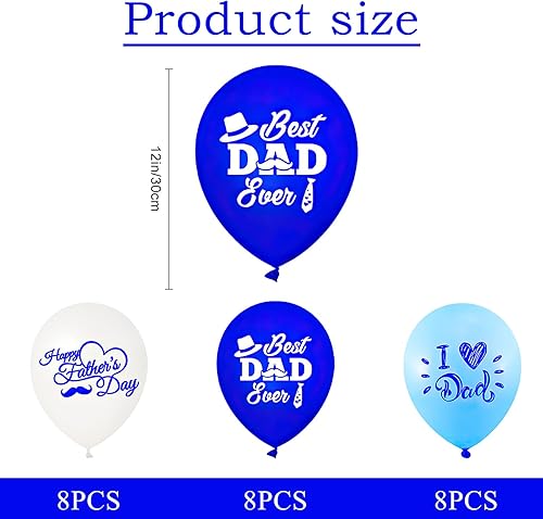 Lot de 24 ballons en latex pour la fête des pères, 30,5 cm - Nail Gallerys