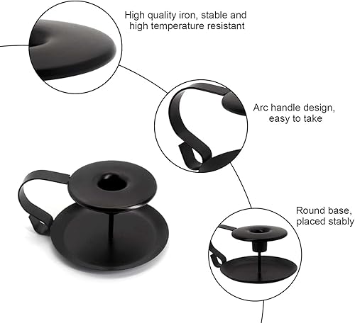 SISVIV 2 Pièces Bougeoirs Vintage Rétro Chandeliers pour Bougies Coniques Candélabre pour Centre de Table Mariage Fête Noël Dîner Aux Chandelles en Fer Forgé Noir Saint-Valentin Dîner Aux Chandelles - Nail Gallerys