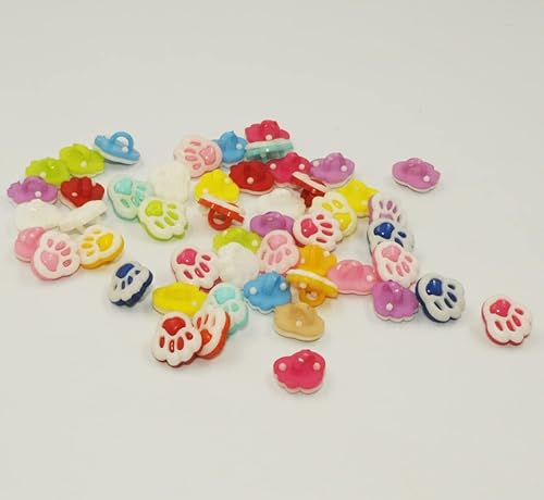 Lot de 50 boutons à tige en acrylique de couleurs mélangées 12 x 13 mm - Nail Gallerys