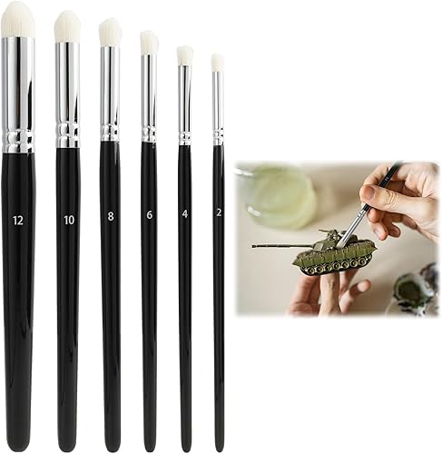 Ensemble de pinceaux secs de qualité supérieure pour peinture miniature, pinceaux en laine pour les petits détails, les modèles miniatures parfaits pour les techniques de brossage à sec - Nail Gallerys