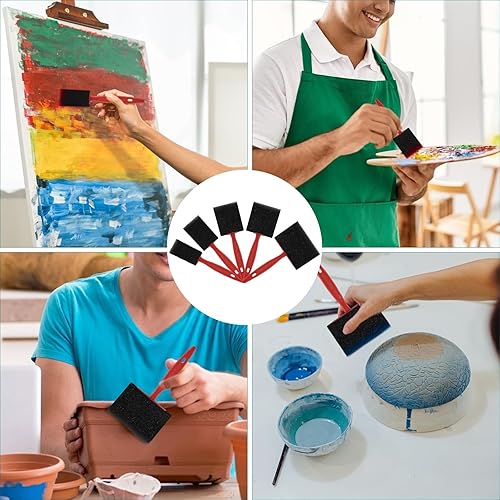 31 pcs Pinceau Mousse Peinture, Pinceau Mousse, avec poignées Pack, Numerisch und Grafik, Malerei Schwamm Werkzeug, Schwammpinsel, Schaumstoff Pinsel Set für Acrylpigment, Aquarellfarben - Nail Gallerys
