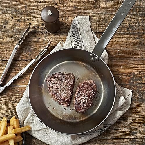 De Buyer - Box #STEAKLOVER : 1 poêle à frire en tôle d'acier MINERAL B - 1 moulin à poivre - 1 pince en inox - 26 cm - Poêle Fabriquée en France, Sans PFAS, Anti Adhérente, Tous Feux + Flash Four - Nail Gallerys