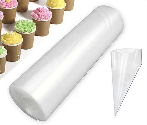 Beunyow 1 Rouleau 50 PCS Poches à Douille Jetable, Poche à Douille Patisserie en Plastique Sacs de Tuyauterie Bricolage Outils pour Glaçage et Décoration de Gâteau Pâtisserie Sucre Fondant (31CM) - Nail Gallerys