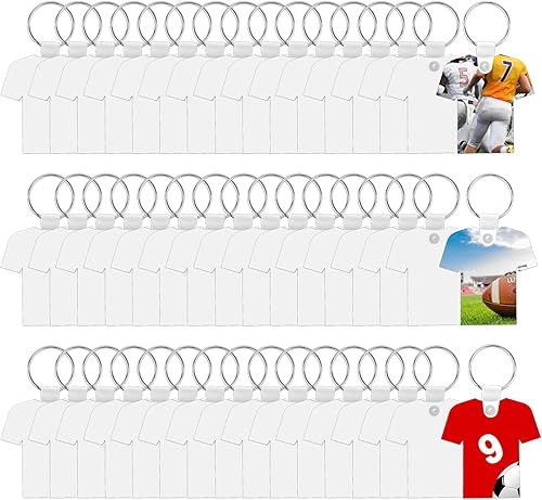 48pcs Porte-Clés Blancs Sublimation Double Face, Maillot de Football Porte-Clés à Transfert de Chaleur avec Porte-Clés et Clips Produits Vierges à Sublimation Ornement Étiquettes à Clés - Nail Gallerys