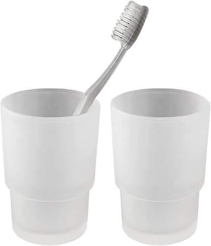 Coupes de rince-Bouche 2 pcs givrés 220 ML de Verre en Verre Tasses Lavage Bouche - Nail Gallerys