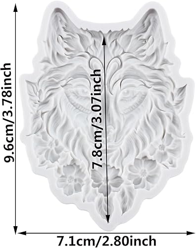 MINFEIDMS Moules en silicone avec tête de loup, loup, animaux de la forêt, moules à fondant pour décorer des gâteaux, des cupcakes, des chocolats, des fleurs, des bonbons, de l'argile polymère - Nail Gallerys