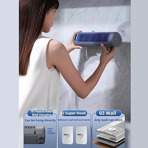 Qosigote Briza Ac, Brizaac, Festberg Cooling Ace, Beat The Scorching Heat & Humidity — Instantly, Quiet Desktop Tower Fan, 3 Speeds, Fan Bladeless, Desk Fan For Bedroom Office Home (2PCS-C) - Nail Gallerys