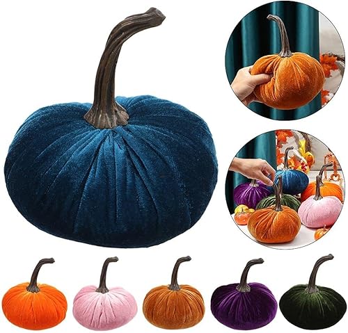 NOAFUNZO Mini citrouilles artificielles assorties en velours de 15,2 cm pour décoration d'automne, mariage, Thanksgiving, Halloween, orange (doré) - Nail Gallerys