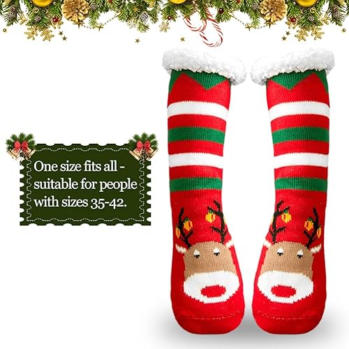 ZJILIXIA Noël Chaussettes,Chaussettes De Sol Antidérapantes En Polaire,Chaussette Chaude Cadeau Noel Adulte,Chaussette Polaire Femme Homme,Chaussettes Chaud Antidérapantes,Cadeau De Noël,Taille 35-42 - Nail Gallerys