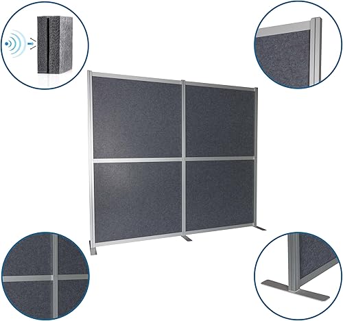 hjh OFFICE Cloison Acoustique FLEXMIUT MODUL Cloison Absorbant Le Son, Protection visuelle indépendante pour Le Bureau et la Maison, Gris - Nail Gallerys